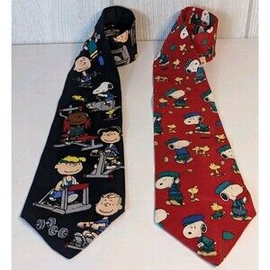 VTG Peanuts Snoopy And Friends Ties Golf Working Out Bundle Of 2 EUC